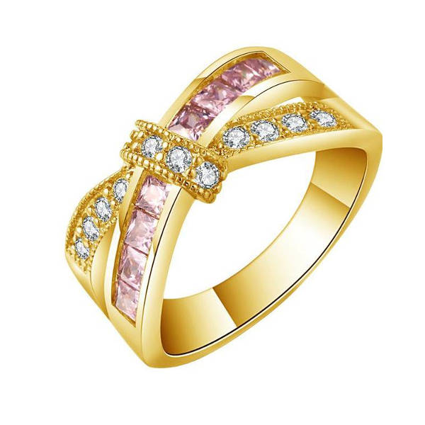 Gold & Pink Awareness Band Ring - Fabulous at 40+