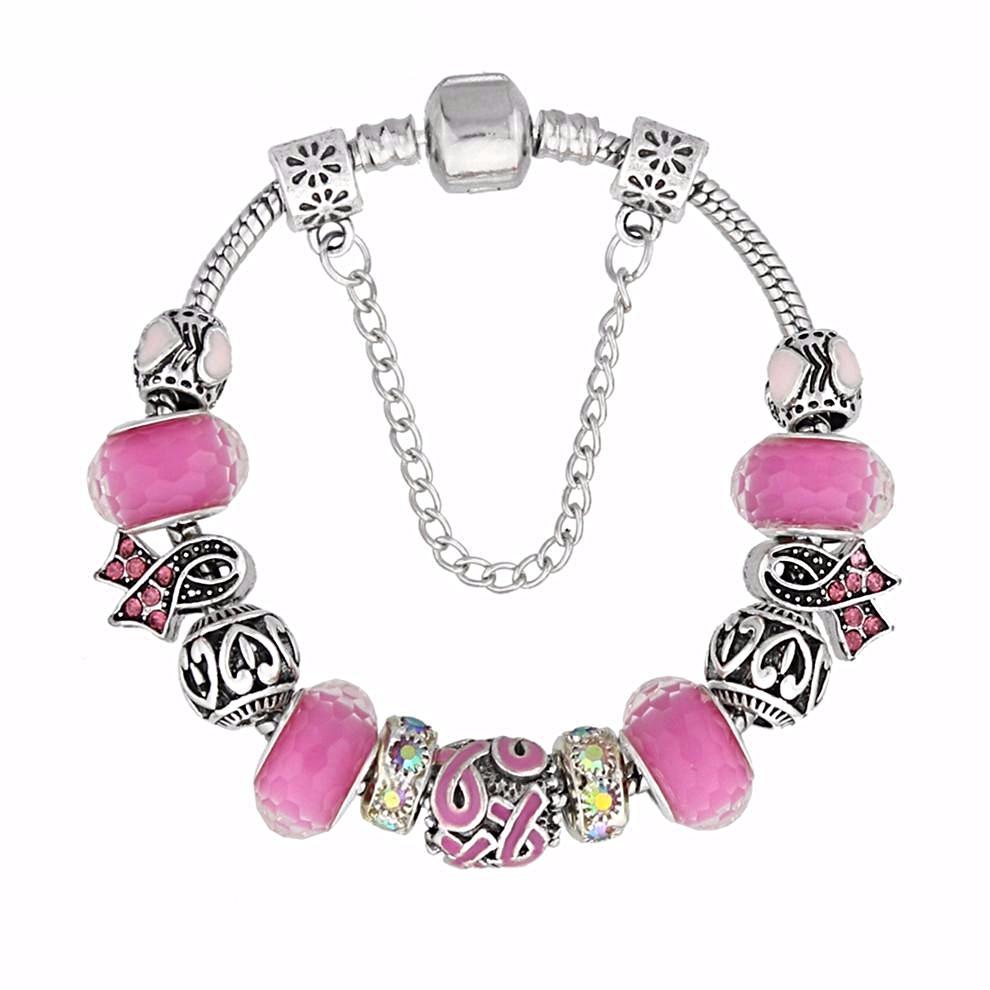 Charms ONLY for Pink Cancer Awareness Charm Bracelet - Fabulous at 40+
