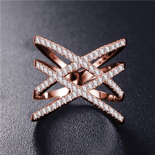 Modern Cross Shape Crystal Rings - Fabulous at 40+