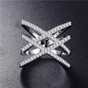 Modern Cross Shape Crystal Rings - Fabulous at 40+
