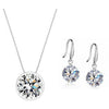 925 Sterling Silver Round Necklace & Earrings Set - Fabulous at 40+