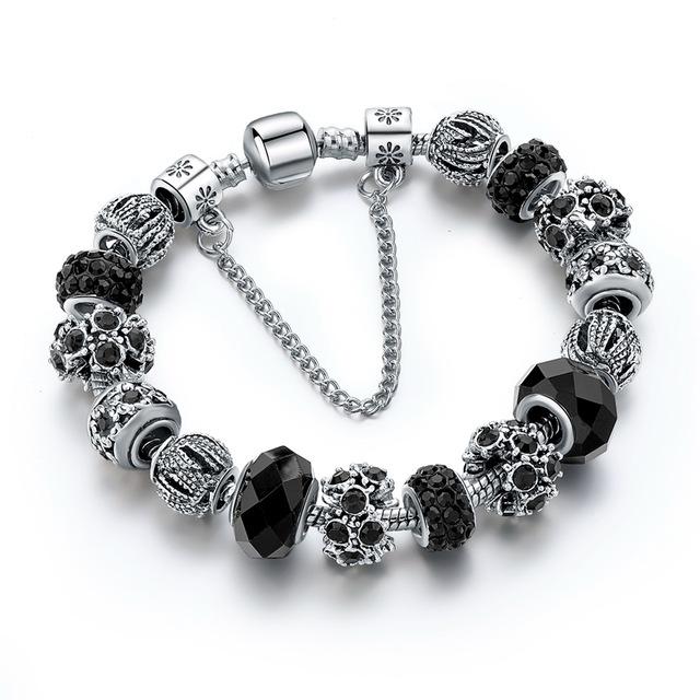 Onyx Bracelet with Austrian Crystal Beads - Fabulous at 40+