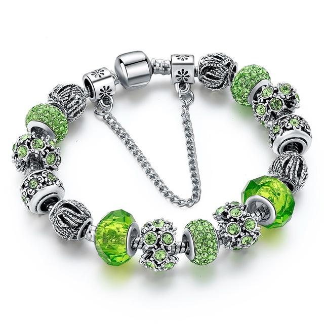 Emerald Bracelet with Austrian Crystal Beads - Fabulous at 40+