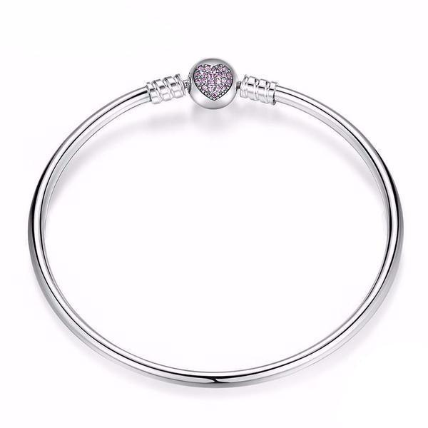 925 Sterling Silver Heart Bangle - Fabulous at 40+