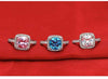 White Gold or Gold Ring with White, Pink or Sky Blue Diamond - Fabulous at 40+