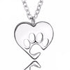 925 Sterling Silver Necklace with Dog Paw in Heart Pendants - Fabulous at 40+