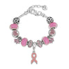 Cancer Awareness Pink Ribbon Pendant Adjustable Charm Bracelets - Fabulous at 40+