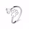 925 Sterling Silver Puppy Dog Paw Open Ring - Fabulous at 40+
