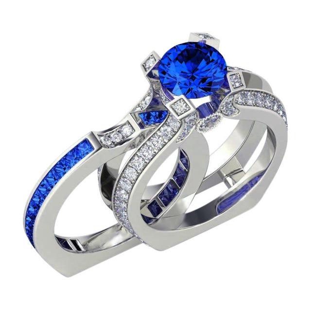 Sapphire Blue Birthstone Ring Set - September - Fabulous at 40+