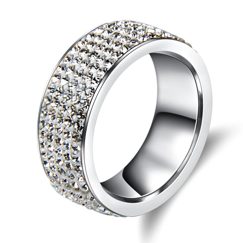 5 Rows Crystal Silver Ring - Fabulous at 40+