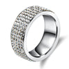 5 Rows Crystal Silver Ring - Fabulous at 40+